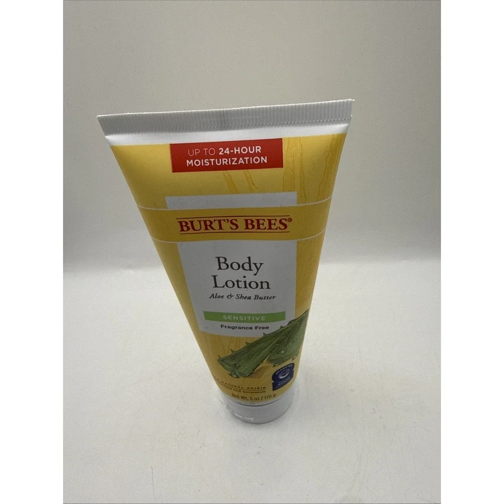 Burt's Bees Body Lotion Aloe and Shea Butter Sensitive Skin Fragrance Free 6 Oz